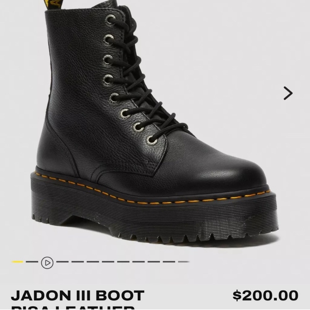 Dr. Martens Jadon III Black Leather Platform Combat Boots